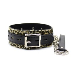 leopard bondage collar