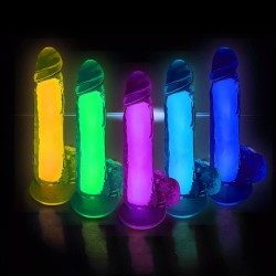 glow jelly dildo with mutiple colors