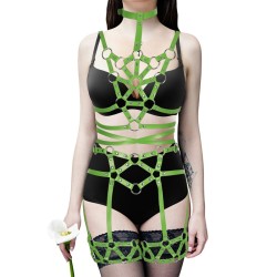 full body caged halter garter belts