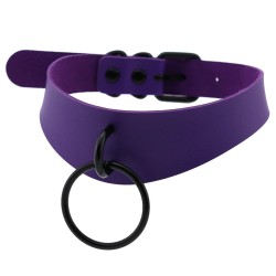 black round ring leather collar