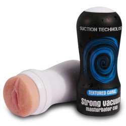 textured canal strong vacuum masturbator cup